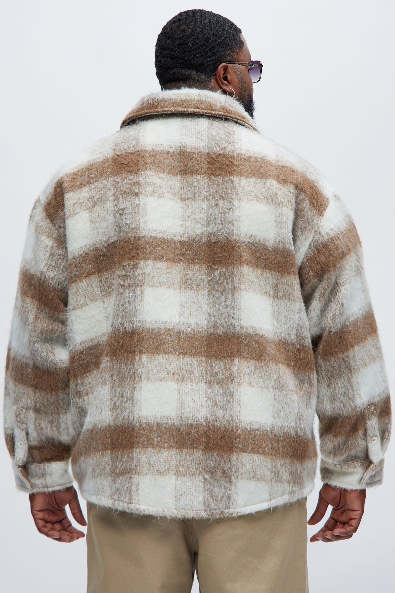 Move Up Plaid Shacket - Tan Male Product Image