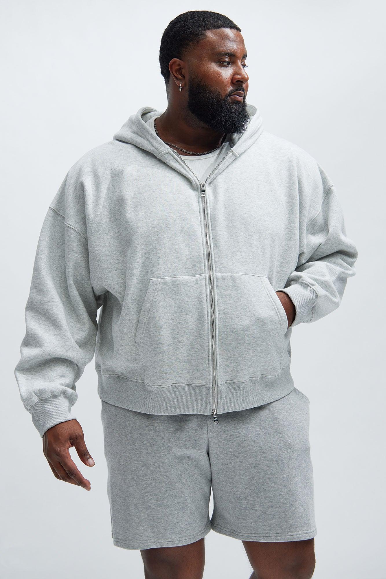 Tyson Oversized Heavyweight Zip Up - Heather Grey Product Image