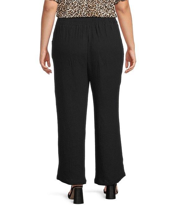 Skies Are Blue Plus Size Double Gauze Wide Leg Pants Product Image