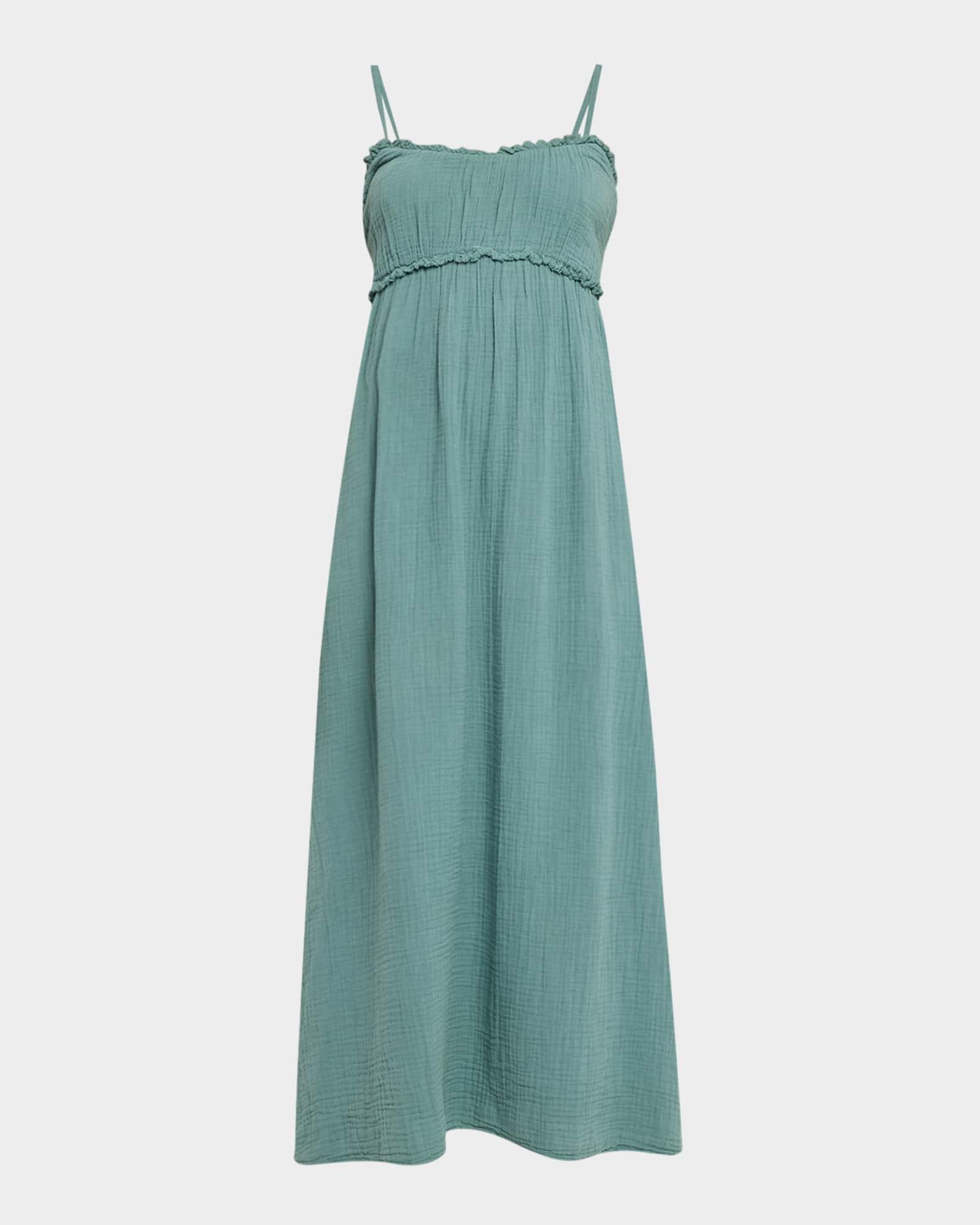 Jacinda Ruffle-Trim Cotton Gauze Maxi Dress Product Image