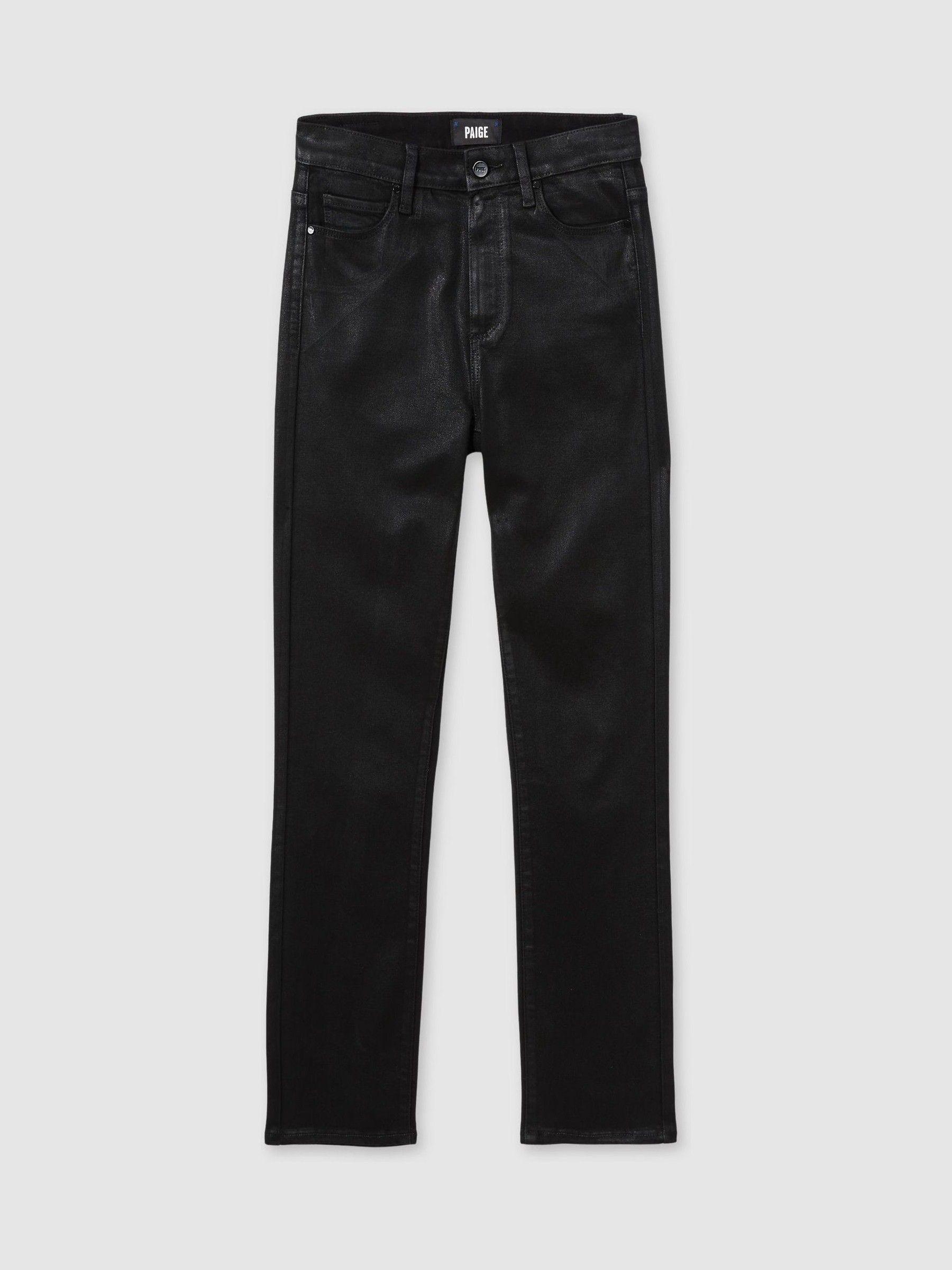 Paige Coated Straight-Leg Jeans in Black Product Image