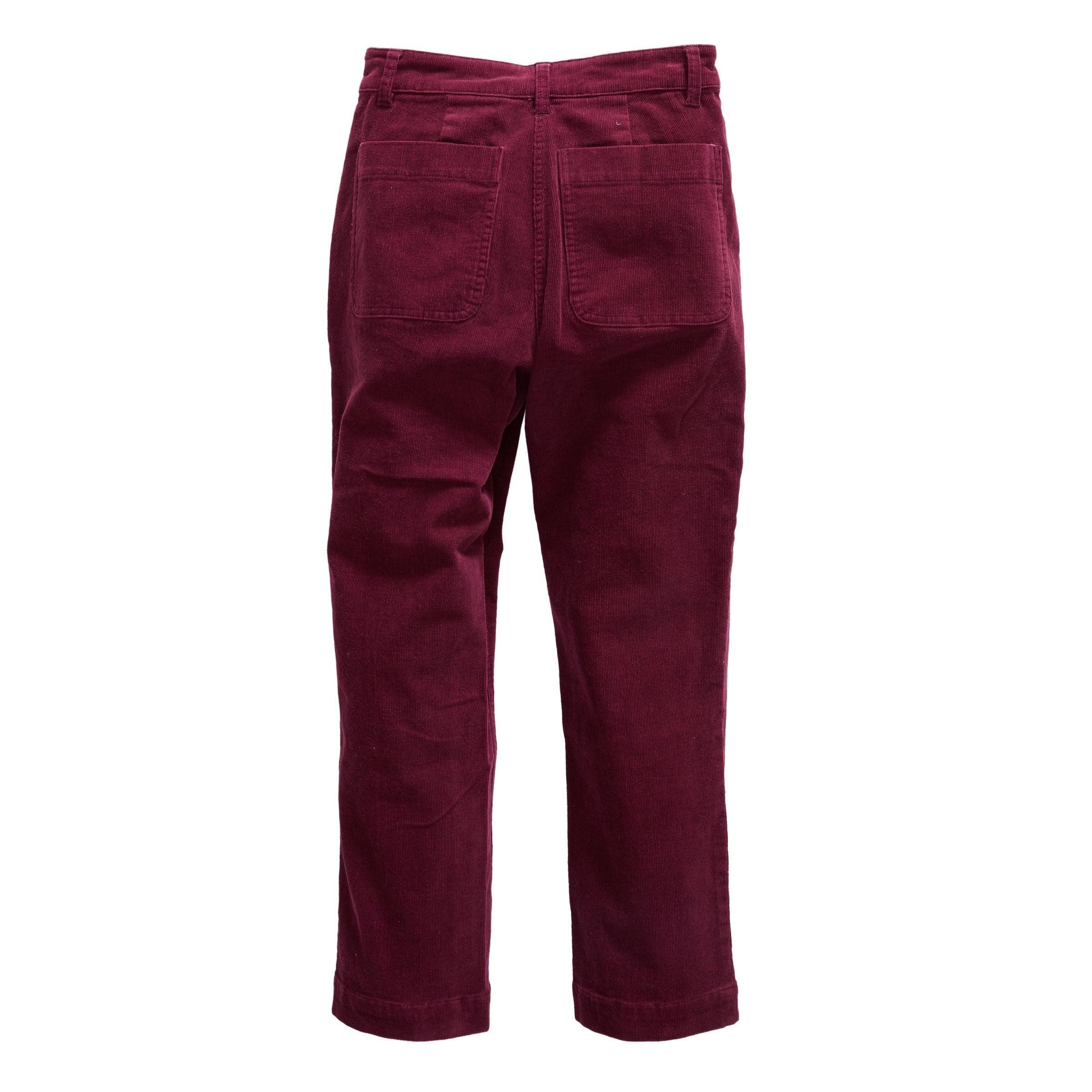 Tracy Slim Ankle Stretch Corduroy Pants - Burgundy (Final Sale) Female Product Image