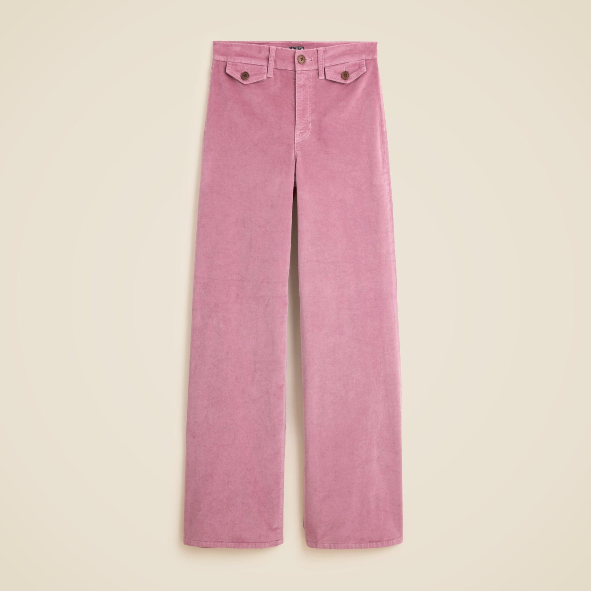 Wide-leg trouser in washed velvet Product Image