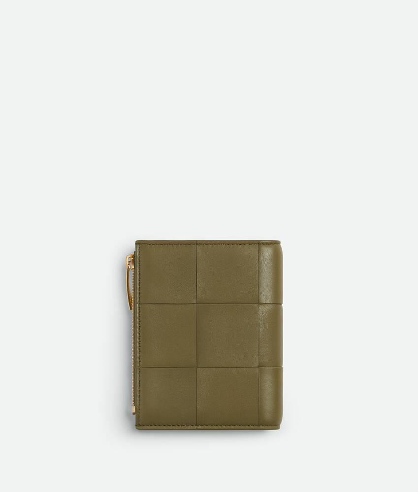 Women's Cassette Small Bi-Fold Wallet in Algae/dark praline Product Image