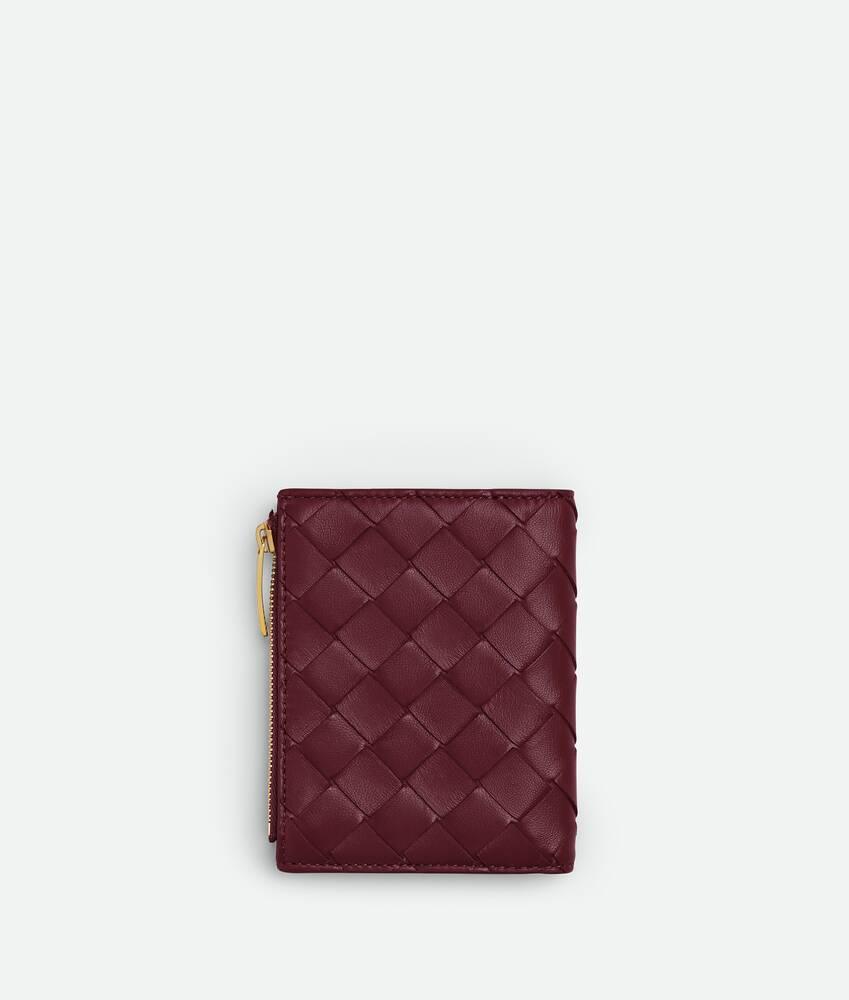 Women's Intrecciato Small Bi-Fold Wallet in Barolo Product Image