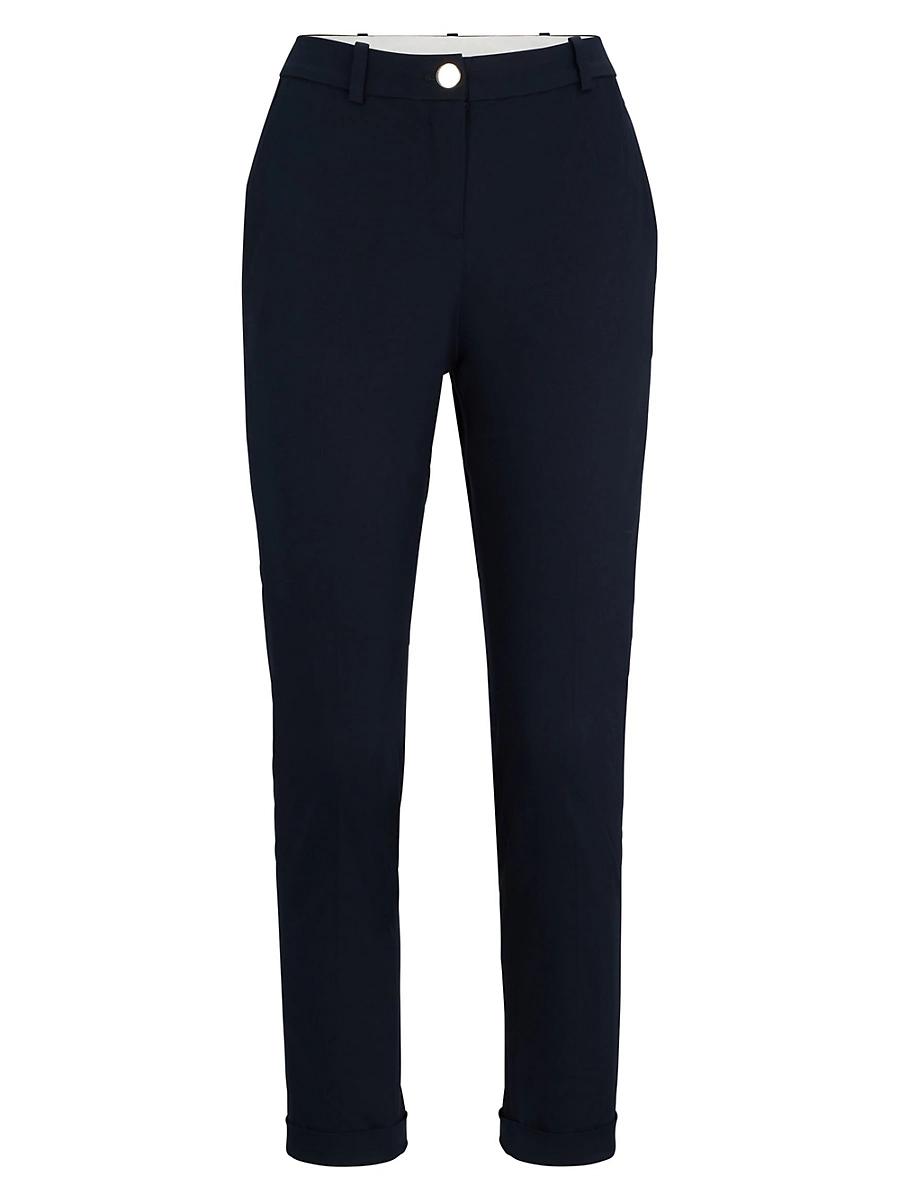 Womens Regular Fit Trousers In Stretch Cotton Twill Product Image