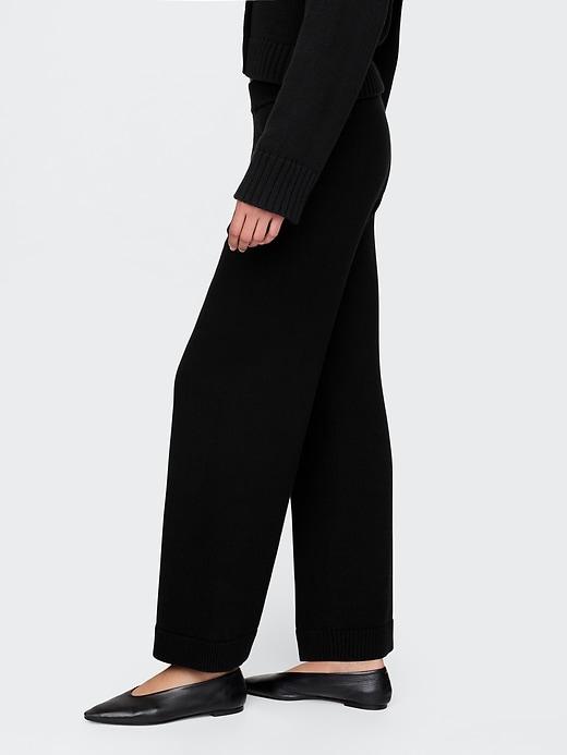 100% Cotton Relaxed Sweater Pants Product Image
