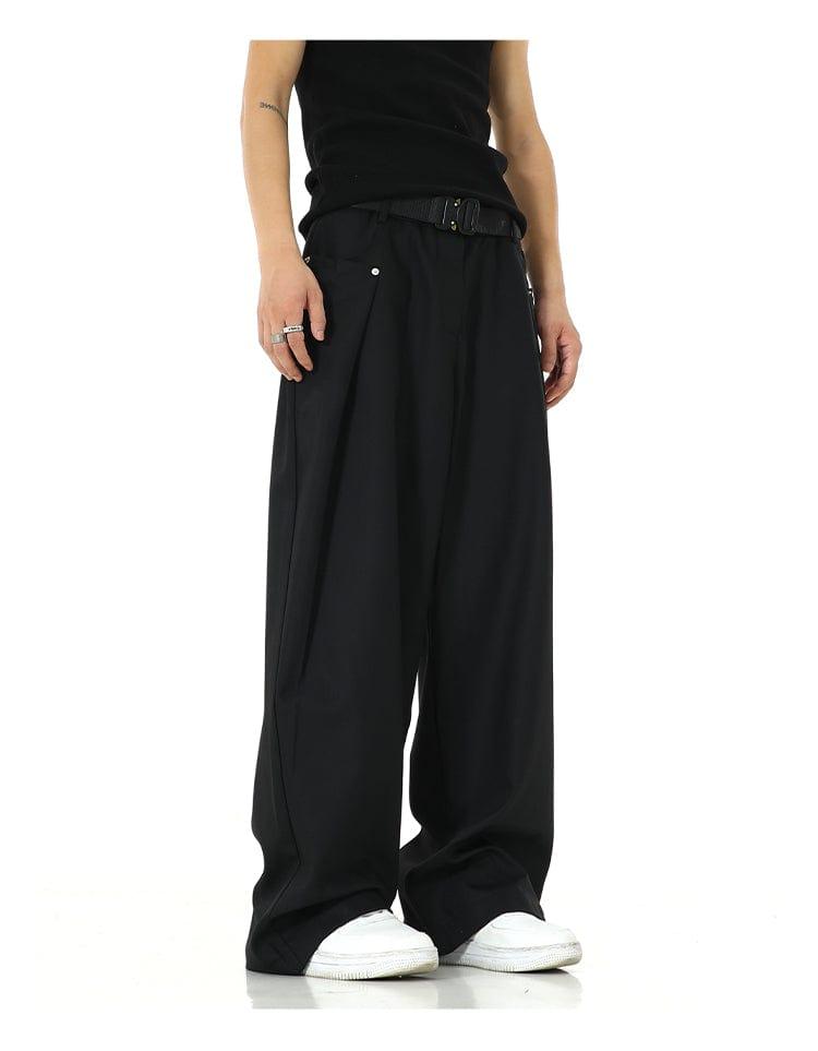 RT No. 9805 FOLDED WIDE STRAIGHT PANTS Product Image