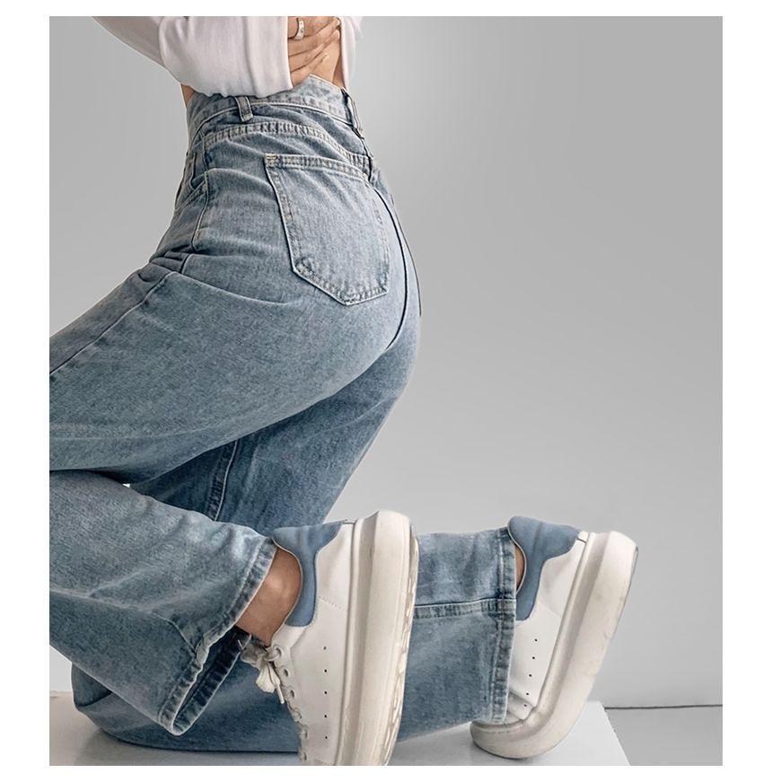 High Rise Asymmetrical Loose Fit Jeans (Various Designs) Product Image