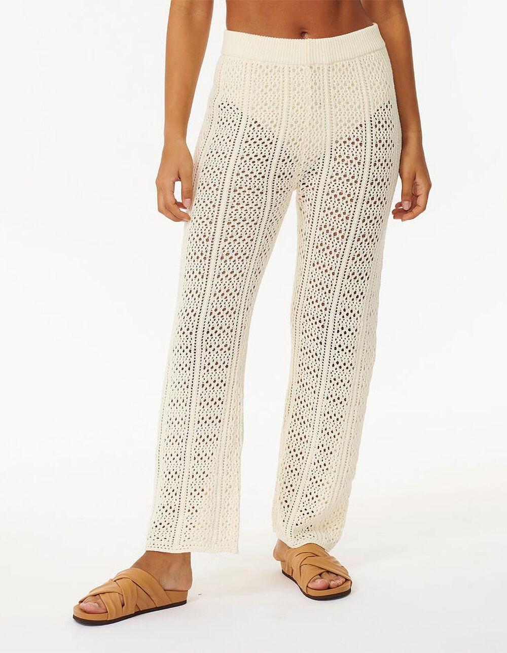 RIP CURL Pacific Dreams Womens Crochet Pants - OFF WHITE Product Image