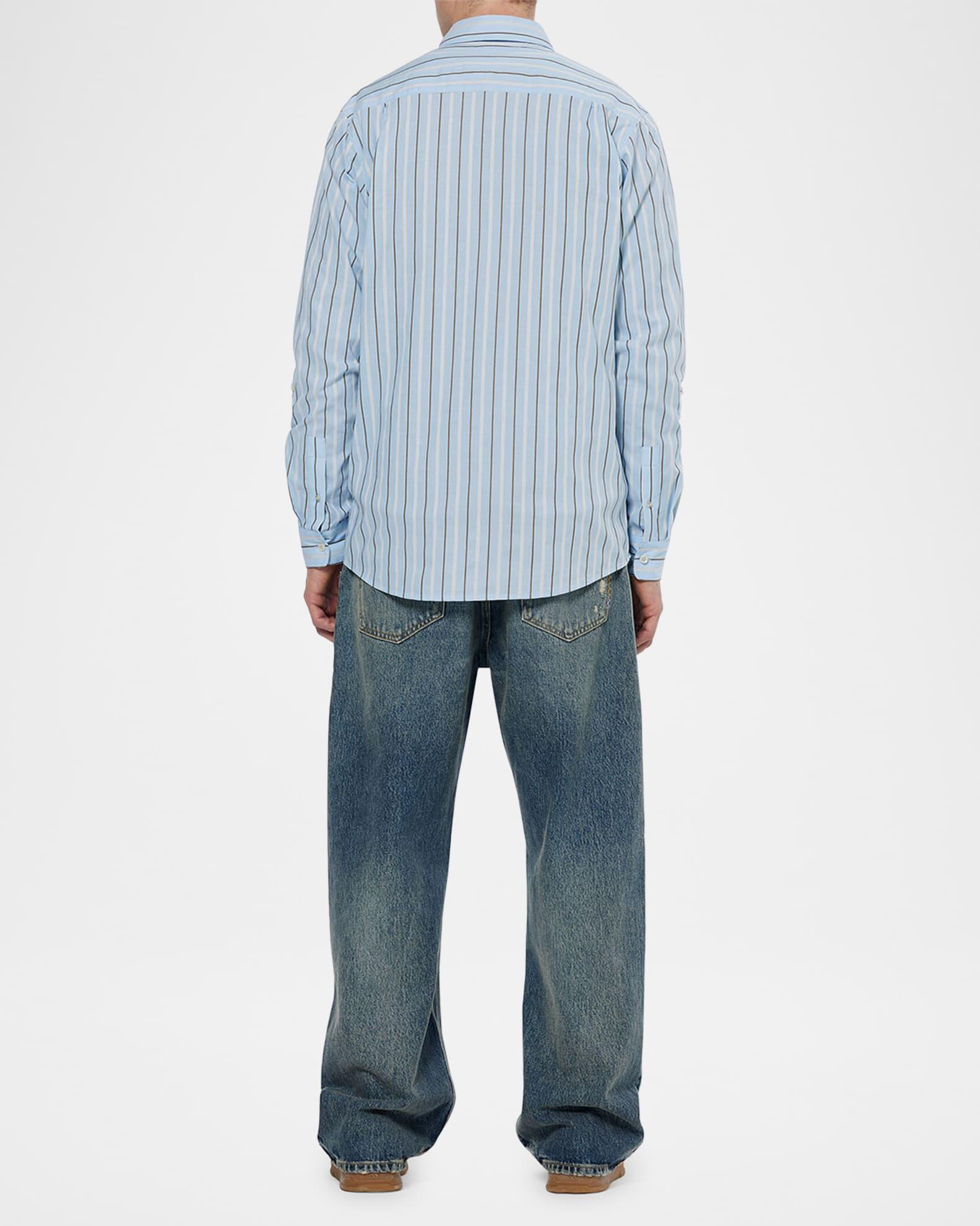 Men's Regular-Fit Dobby Stripe Sport Shirt Product Image