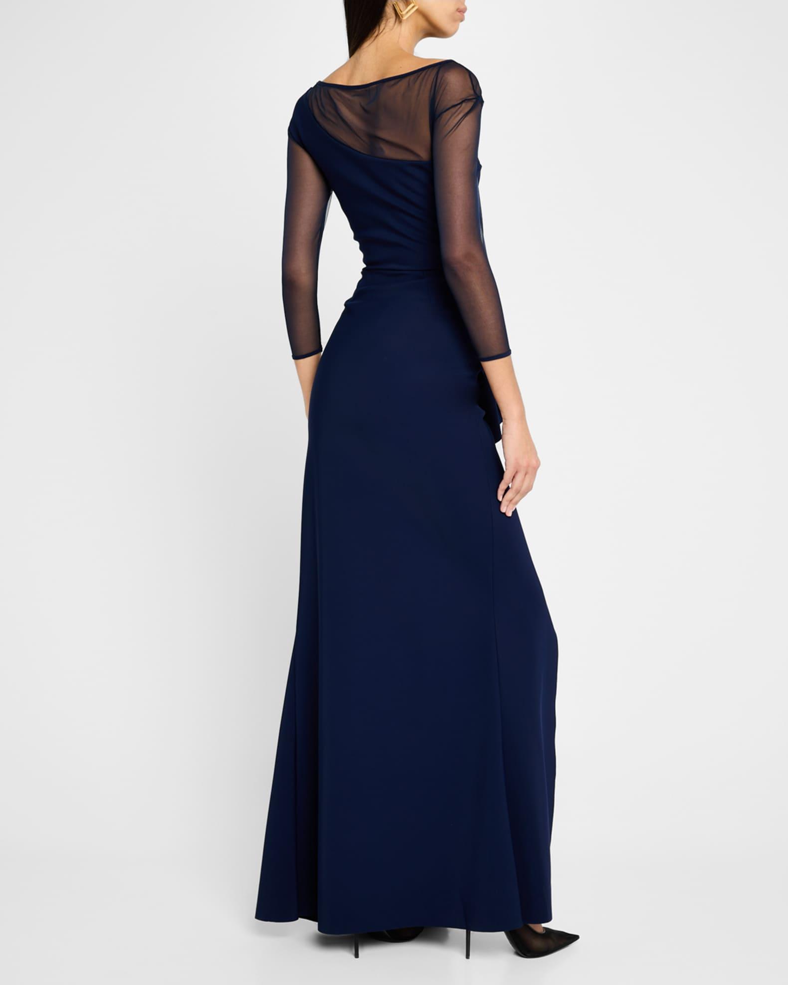 Aroma Draped Illusion Gown Product Image