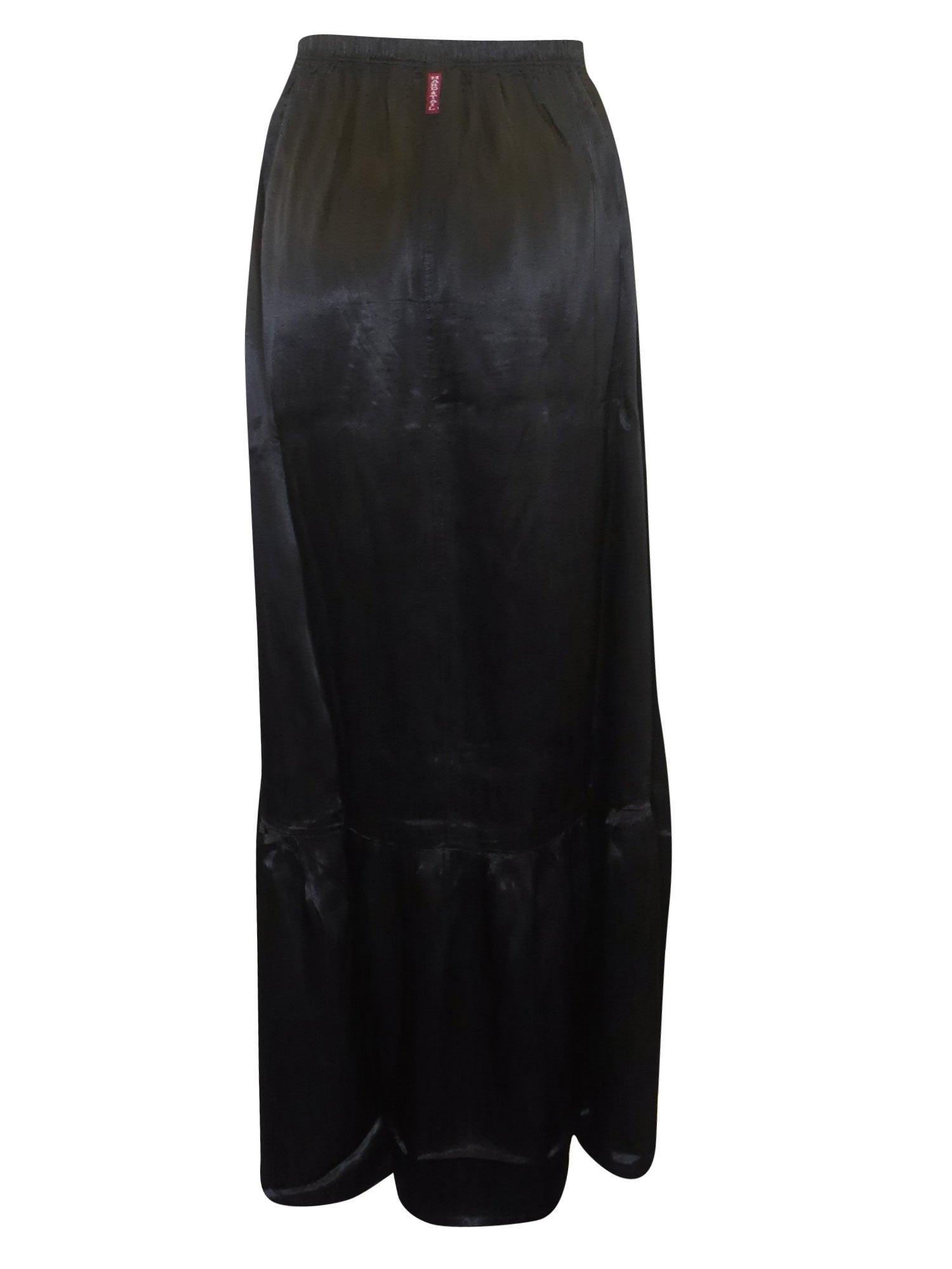 Hard Tail Satin Ruffle Maxi Skirt (Style: SAT-27) Product Image