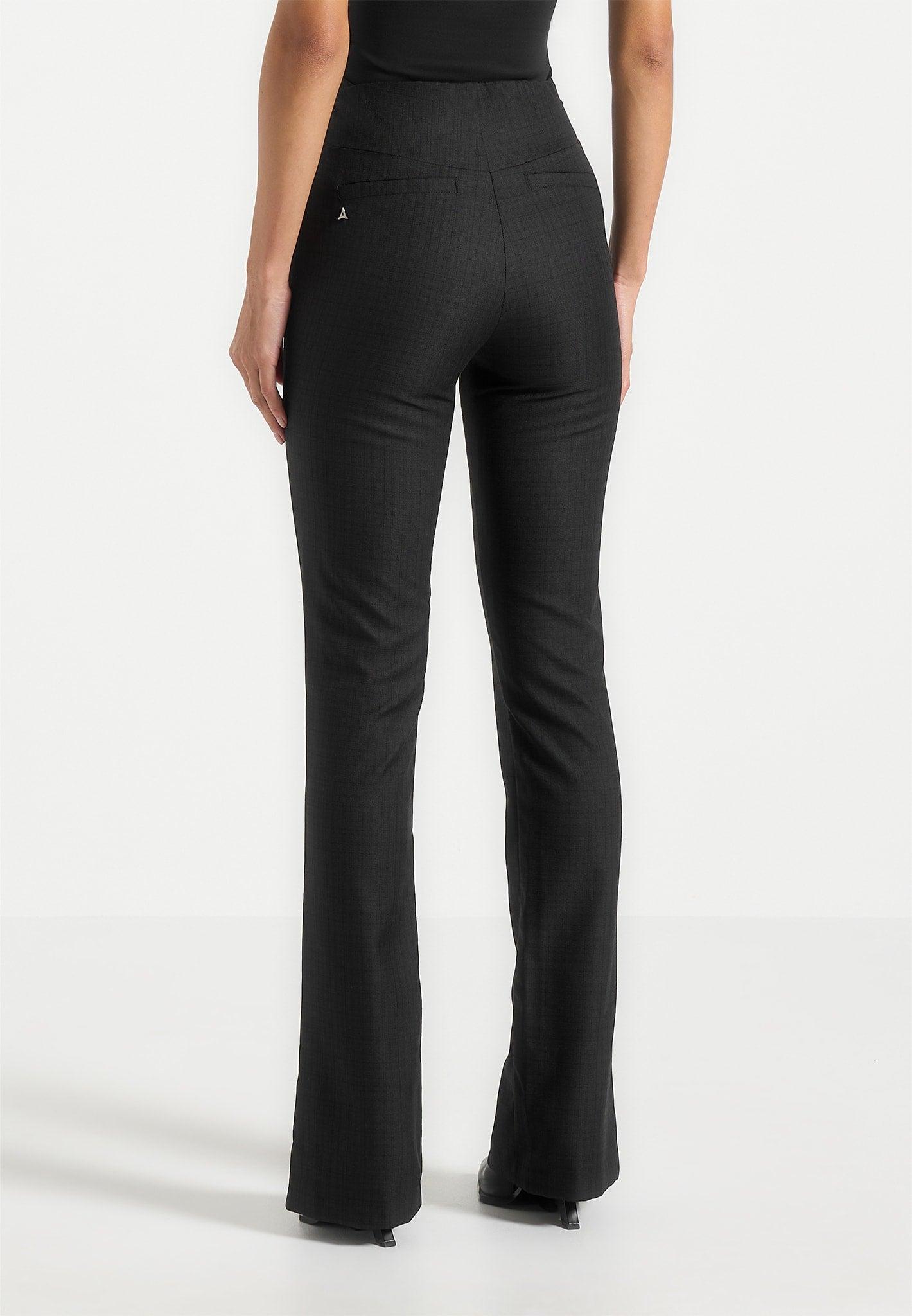Therese - Tailored Button Detail Trousers - Black Female Product Image