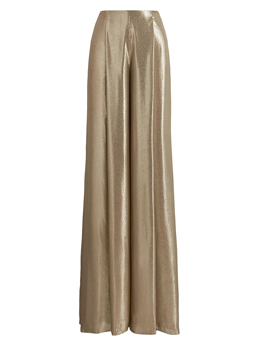 Womens Francis Metallic Pleated Trousers Product Image