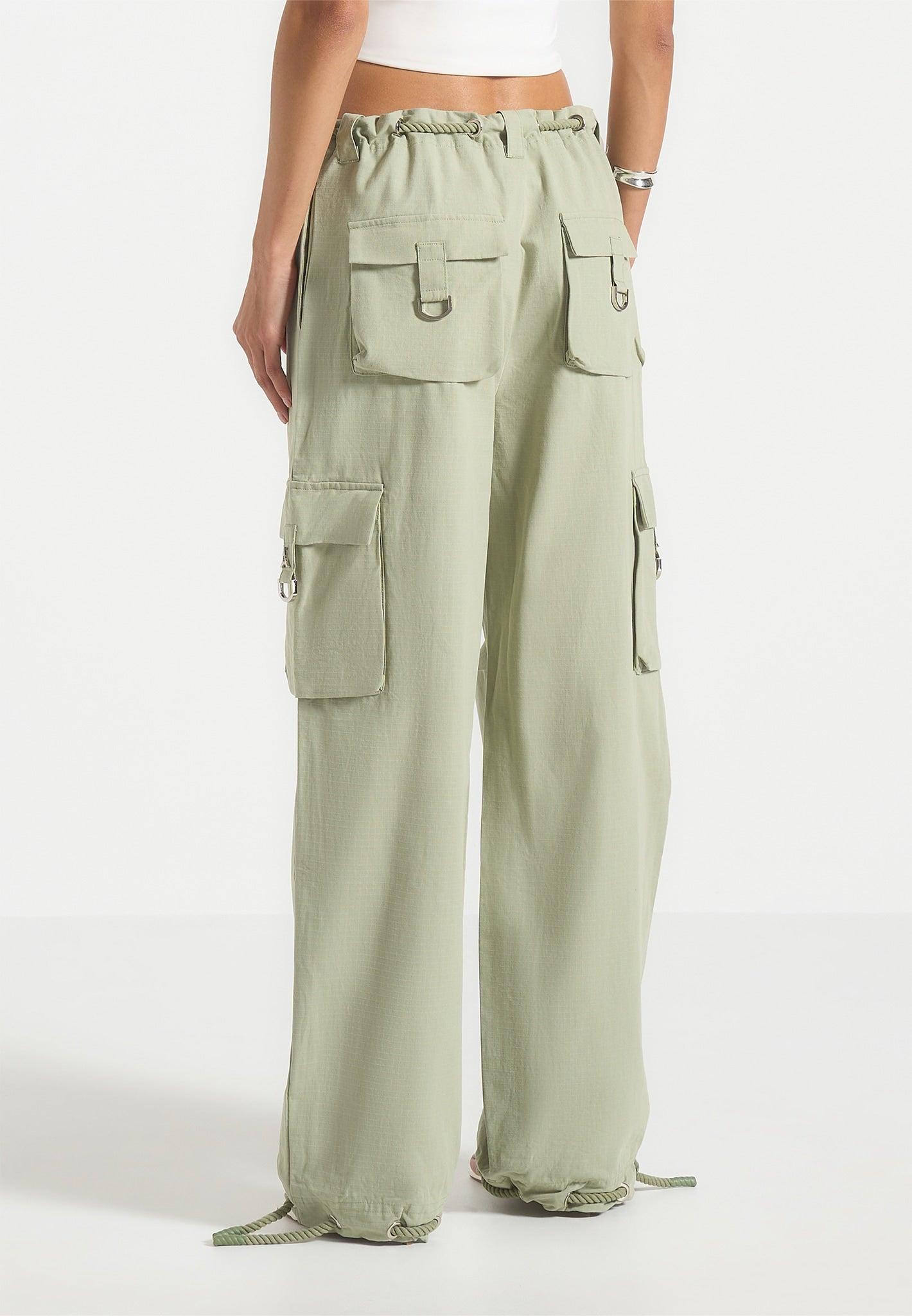 Rosa - Ripstop Parachute Cargo Pants - Sage Female Product Image