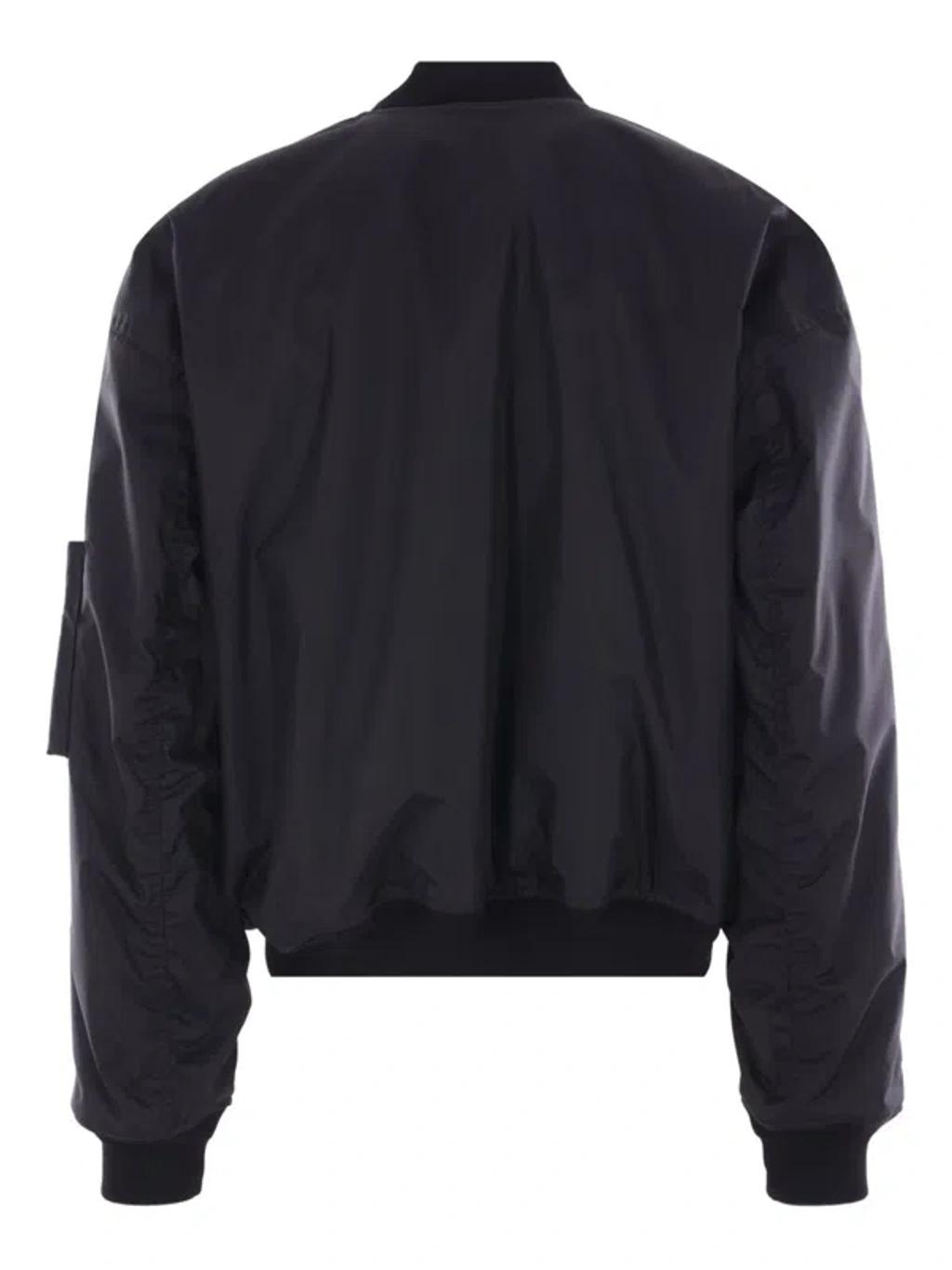 BALENCIAGA Nylon Uniform Merch Large Fit Bomber In Black Product Image