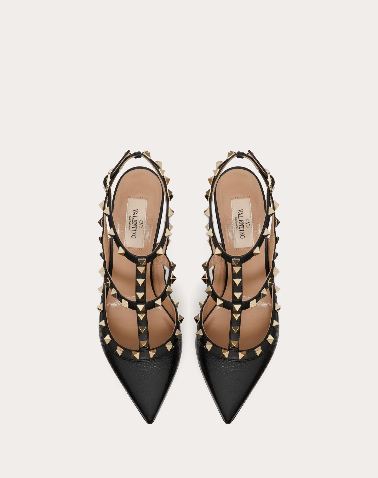 Rockstud Grainy Leather Ankle Strap Pump 100 Mm Product Image