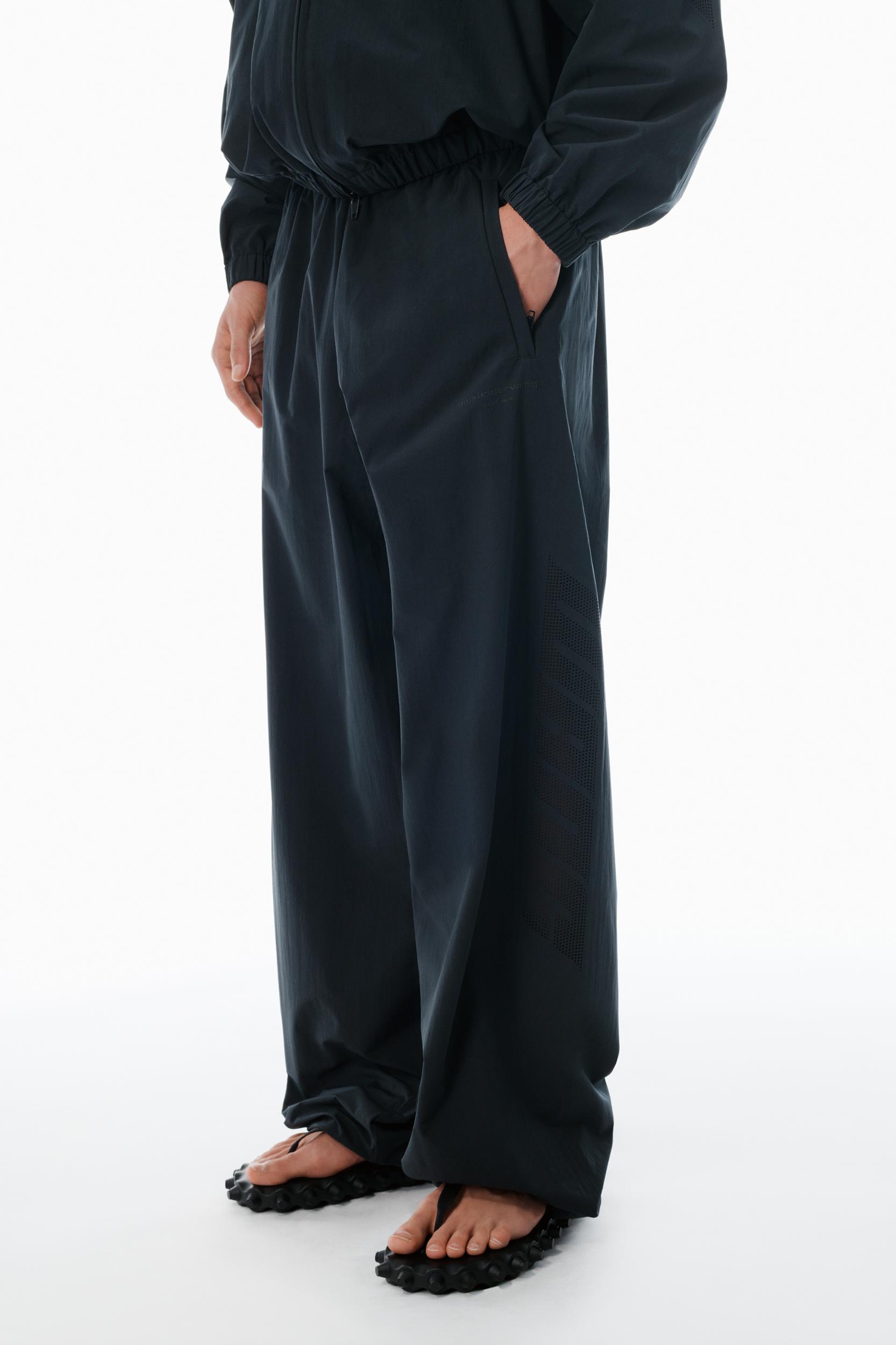 Black Perforated Logo Track Pants  Product Image