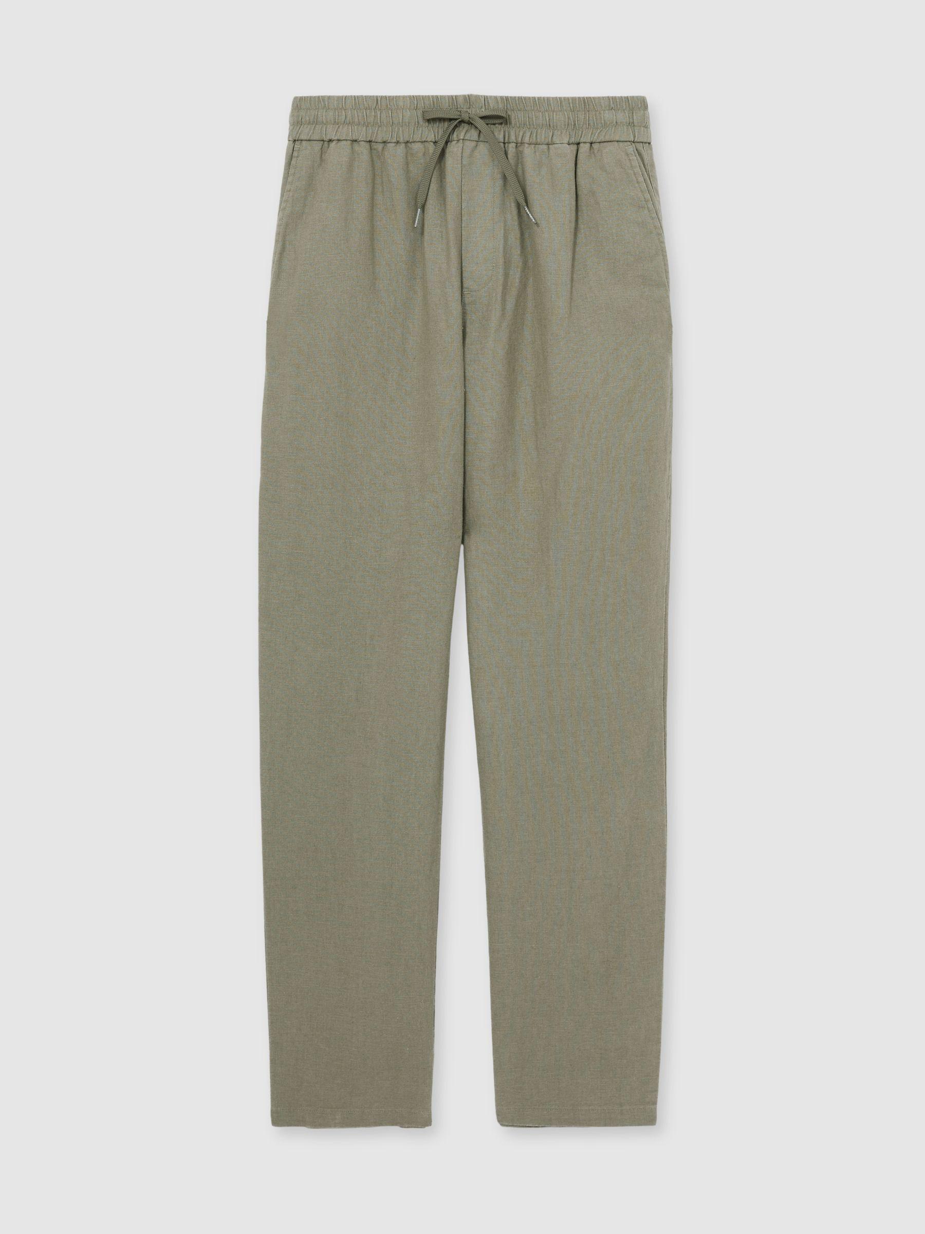 Les Deux Drawstring Trousers in Green/Ivory Product Image