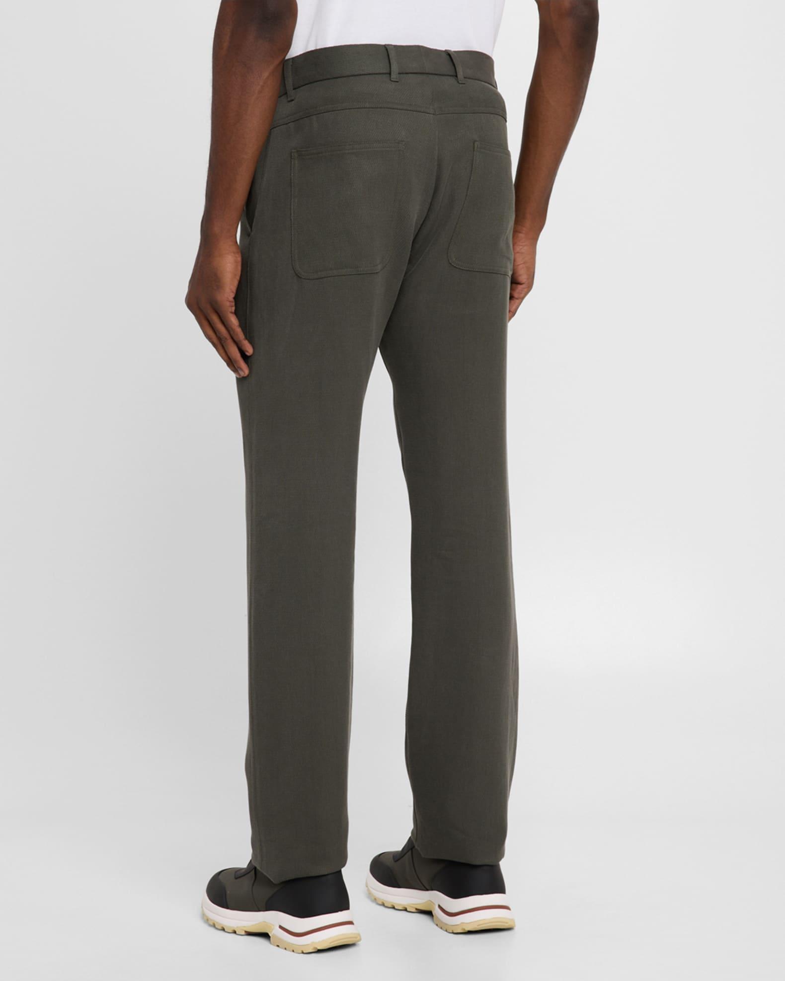 Men's Harper Linen Flower Flat-Front Trousers Product Image