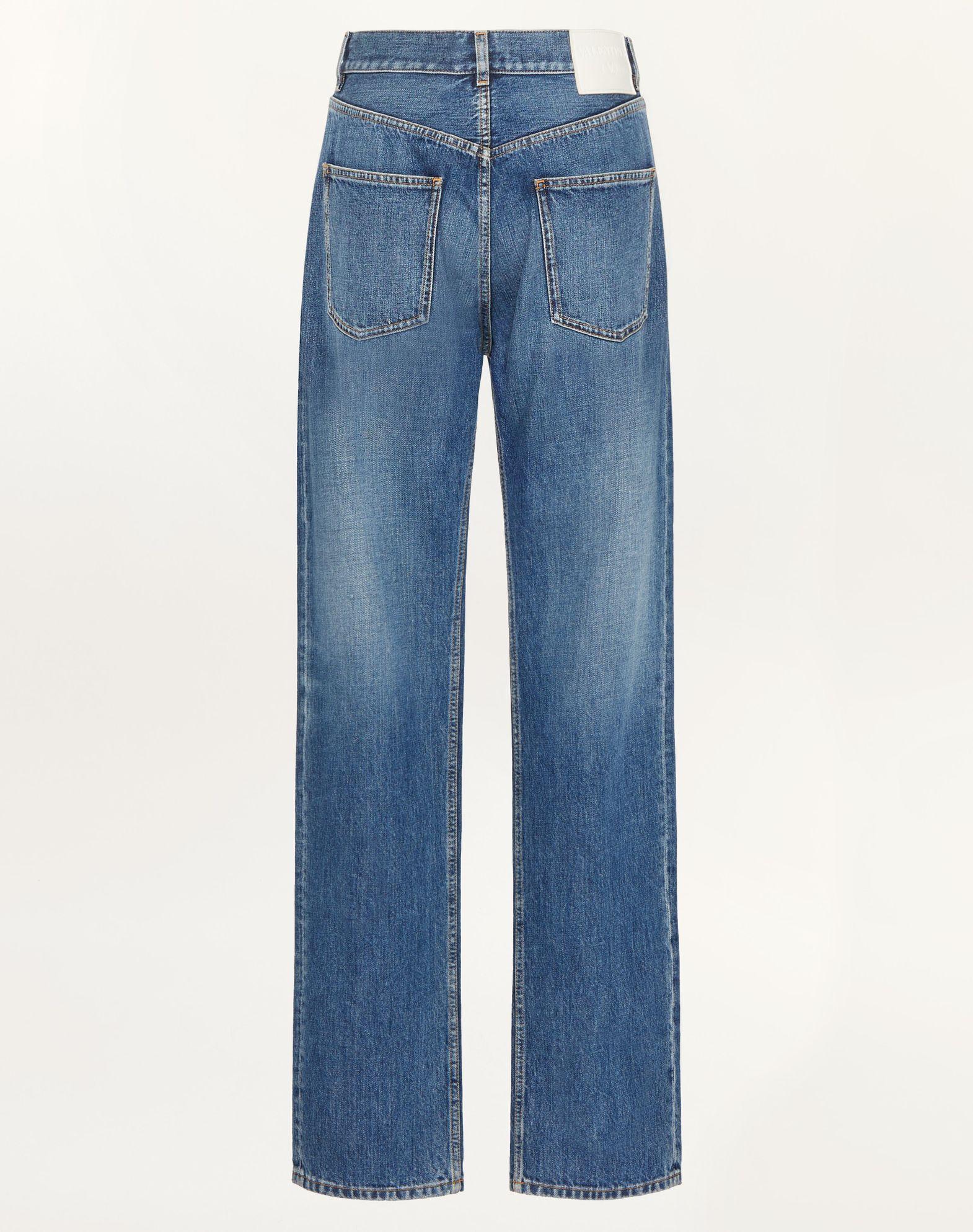 Medium Blue Denim Pants  Product Image