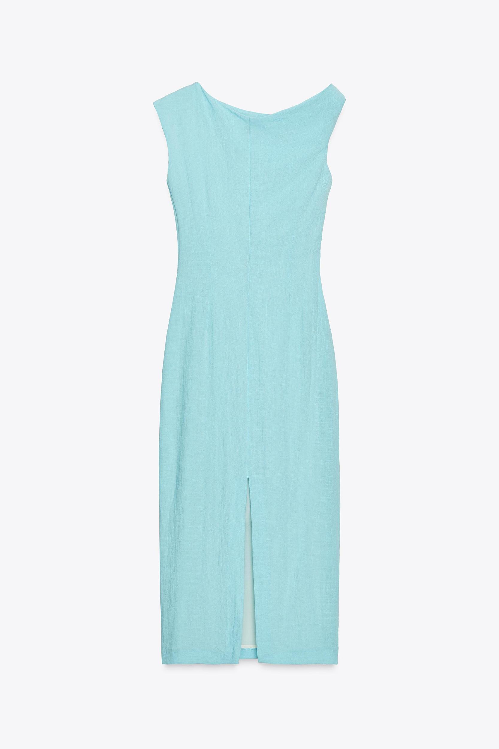 ASYMMETRIC MIDI DRESS WITH APPLIQUÉ Product Image