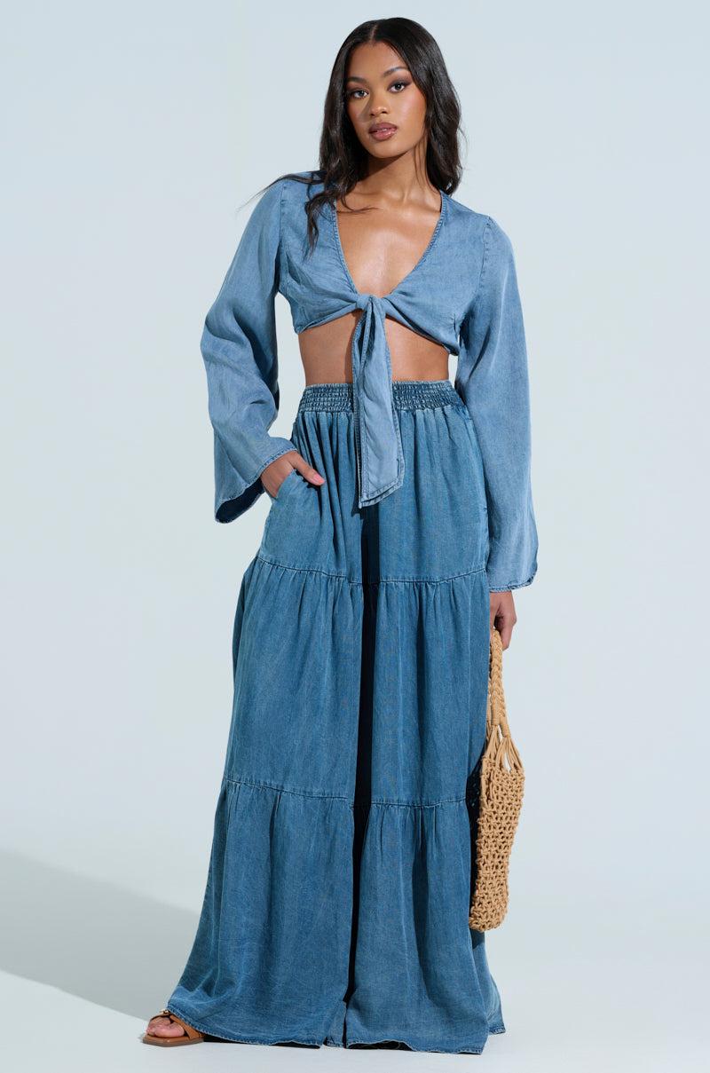 PERFECT AS CAN BE TIE FRONT BLOUSE Product Image