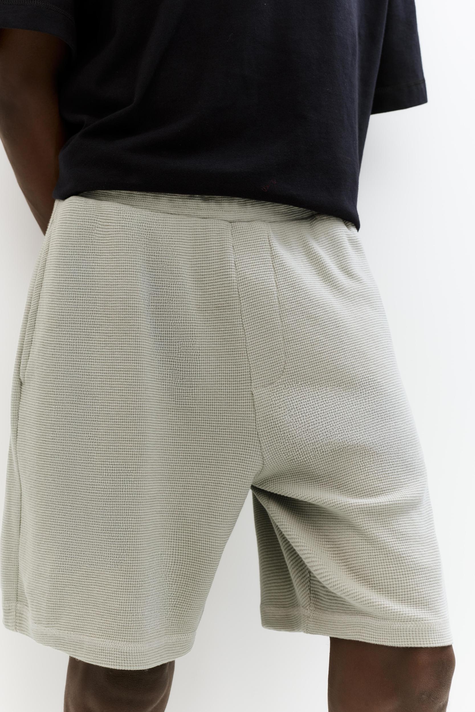 Jogger Bermuda shorts in waffle-knit fabric Product Image
