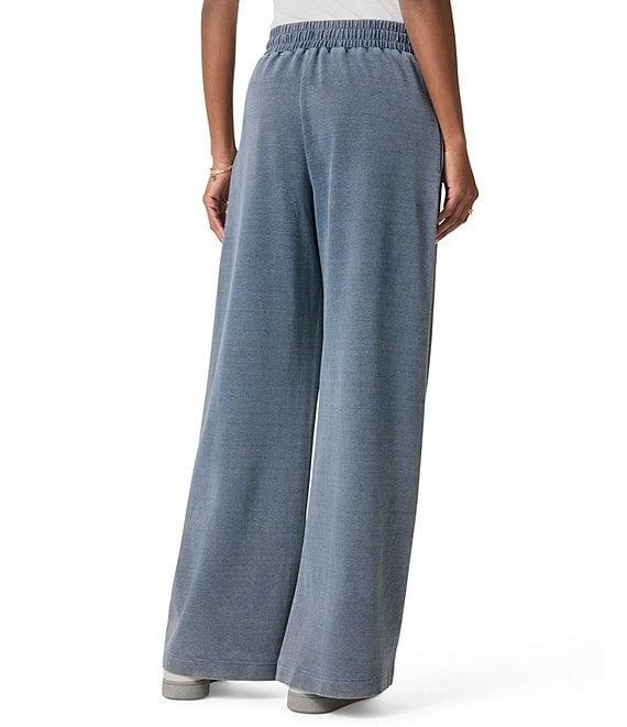 Splendid Coordinating Indigo Wide Leg Cotton Knit Pants Product Image