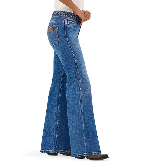 Wrangler Braided Waist Mid Rise Flare Leg Jeans Product Image