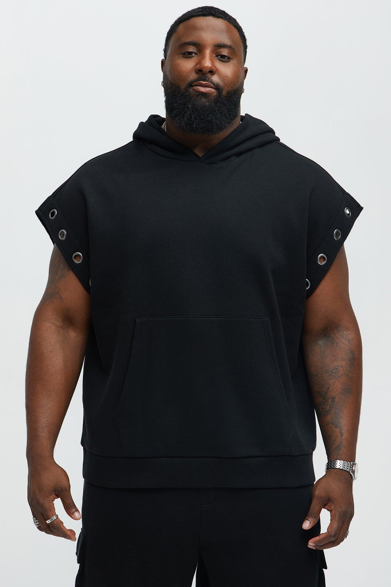 Tyson Ring Sleeveless Hoodie - Black Product Image