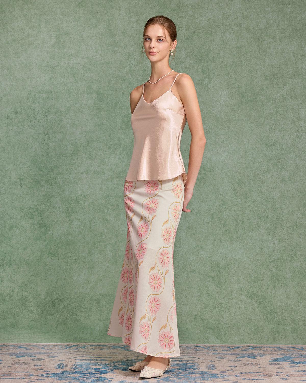 Pink Satin Cami Top Product Image