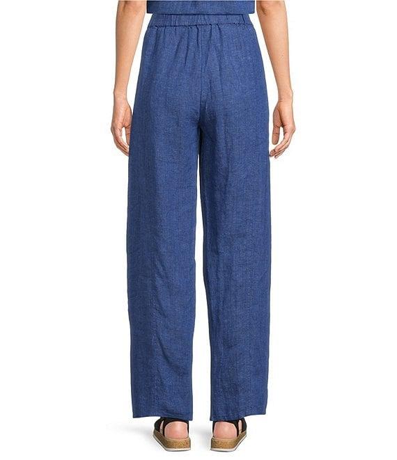 Eileen Fisher Textured Organic Linen Pleated Lantern Ankle Pants Product Image