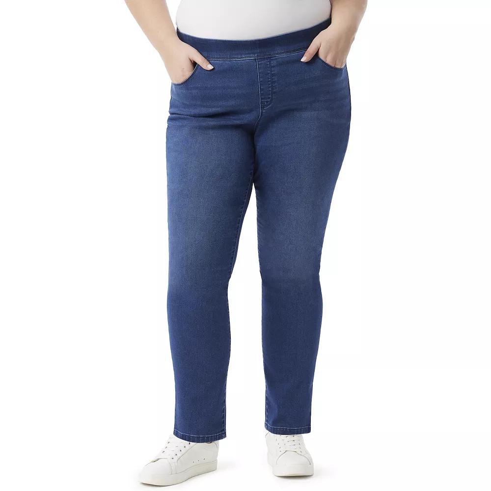 Plus Size Gloria Vanderbilt Knitology Amanda Pull-on Jeans, Womens Product Image