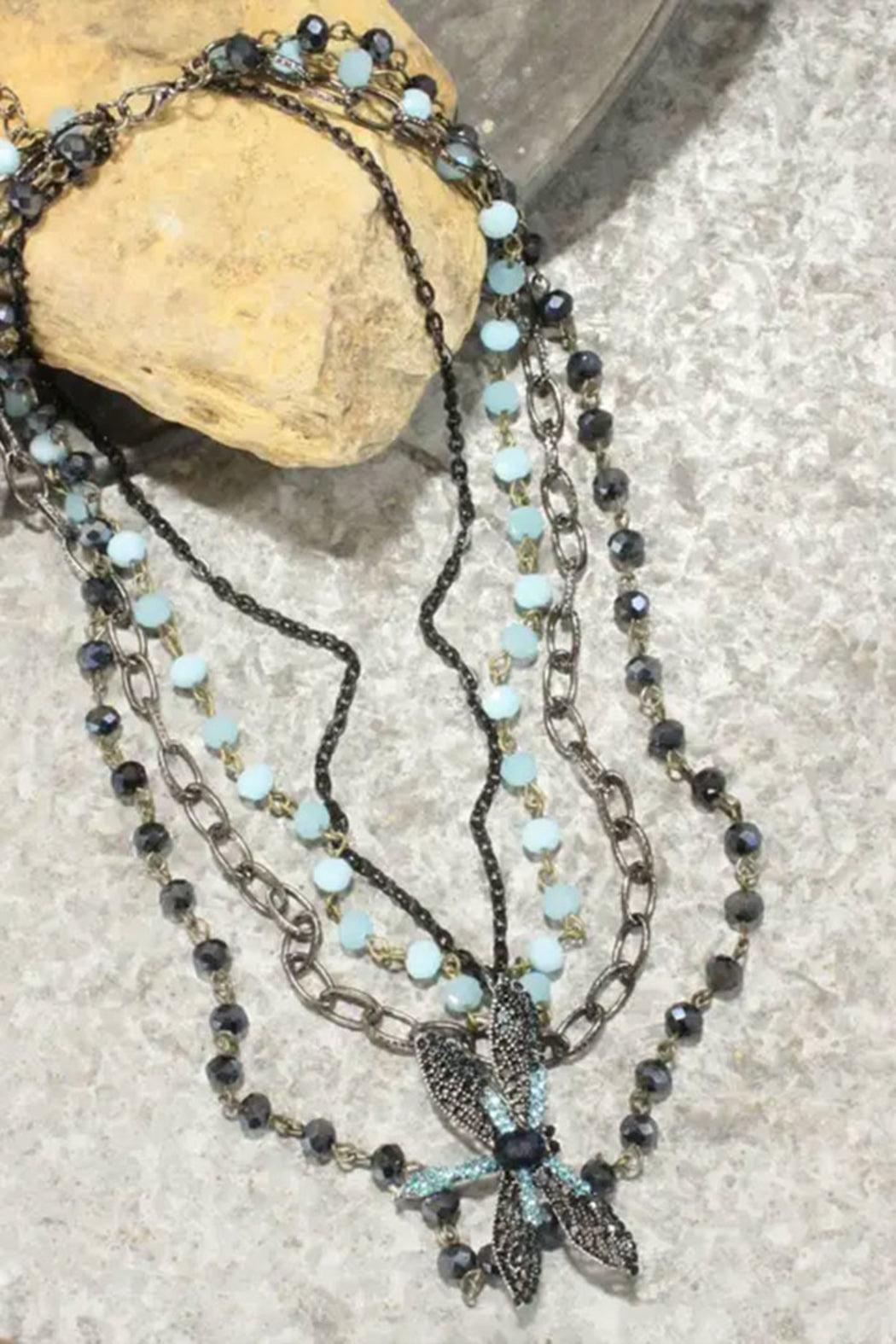 Shades of Blue Layered Necklace Product Image