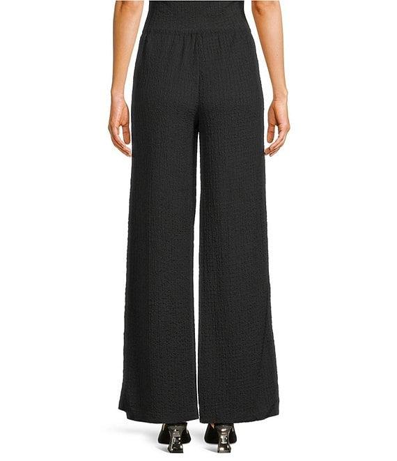 GB Coordinating Knit Pucker Tie Waist Wide Leg Pants Product Image
