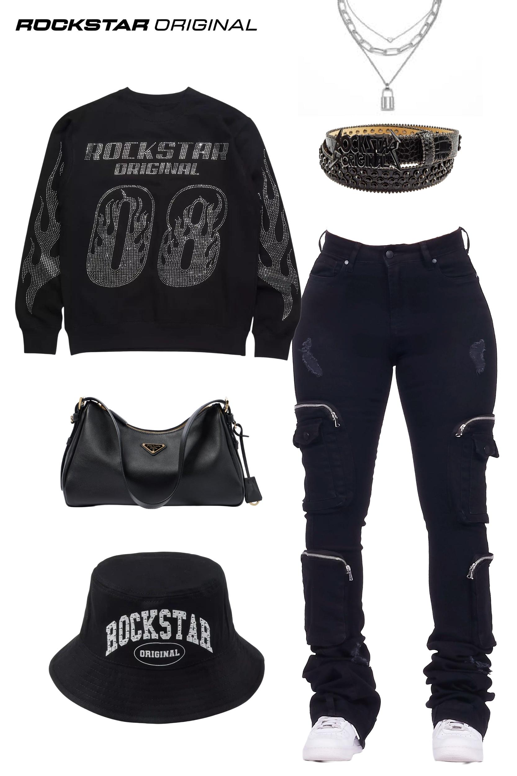 Alisson Black Cargo Super Stacked Jean Female Product Image