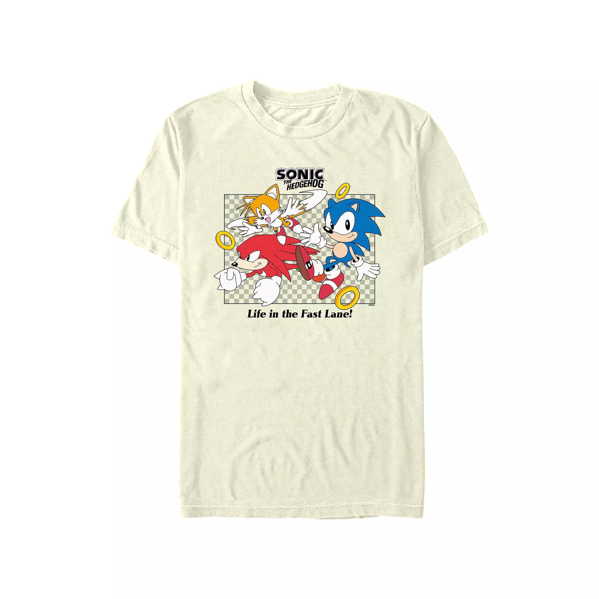 Men's Sonic The Hedgehog Running Mates Graphic Tee, Size: Medium, Natural Product Image