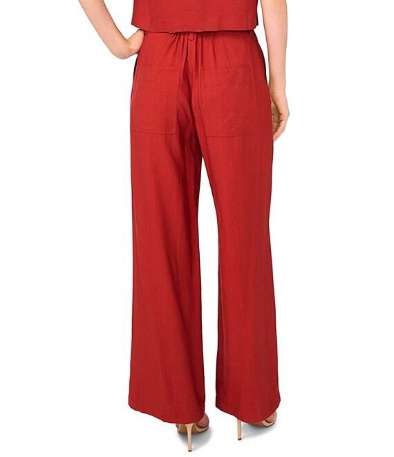 Vince Camuto Coordinating Woven Belted Straight Leg Pants Product Image