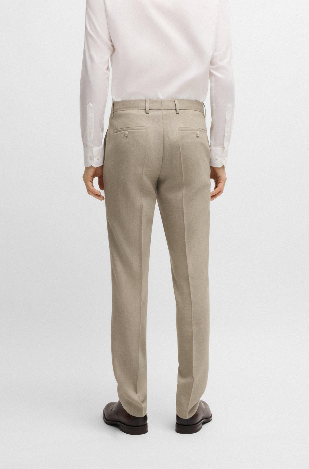 BOSS - Slim-fit three-piece suit in patterned wool - Blue Product Image