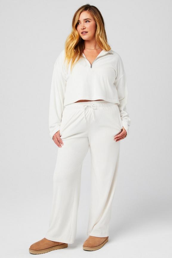 Plush Rib Half Zip Sweatshirt Product Image