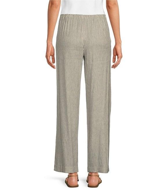 Gianni Bini Dani Stripe Print Linen Drawstring Wide Leg Pants Product Image