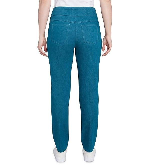 Ruby Rd. Stretch Cotton Blend Straight Slim Leg Pull-On Denim Jeans Product Image