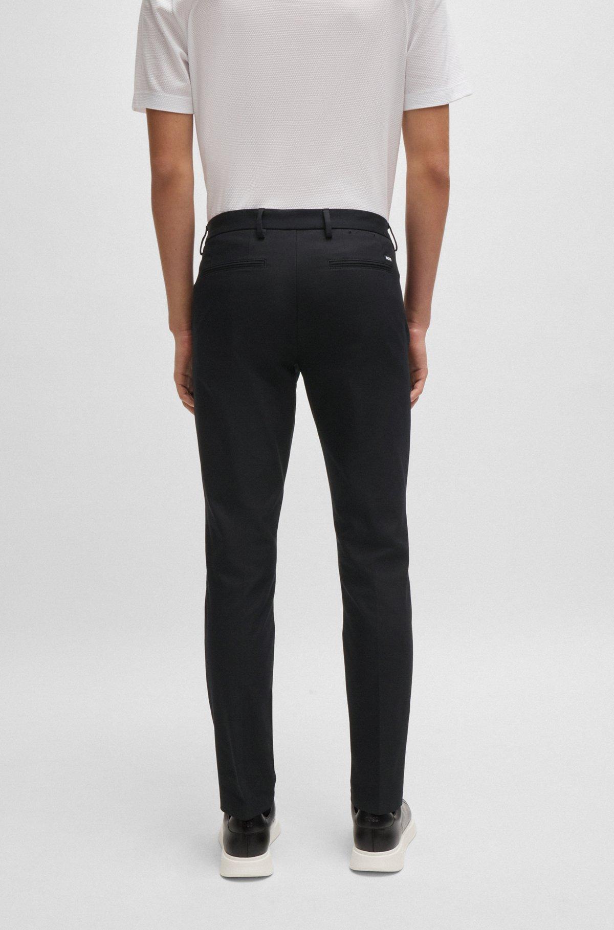 BOSS - Slim-fit trousers in stretch cotton - Black Product Image