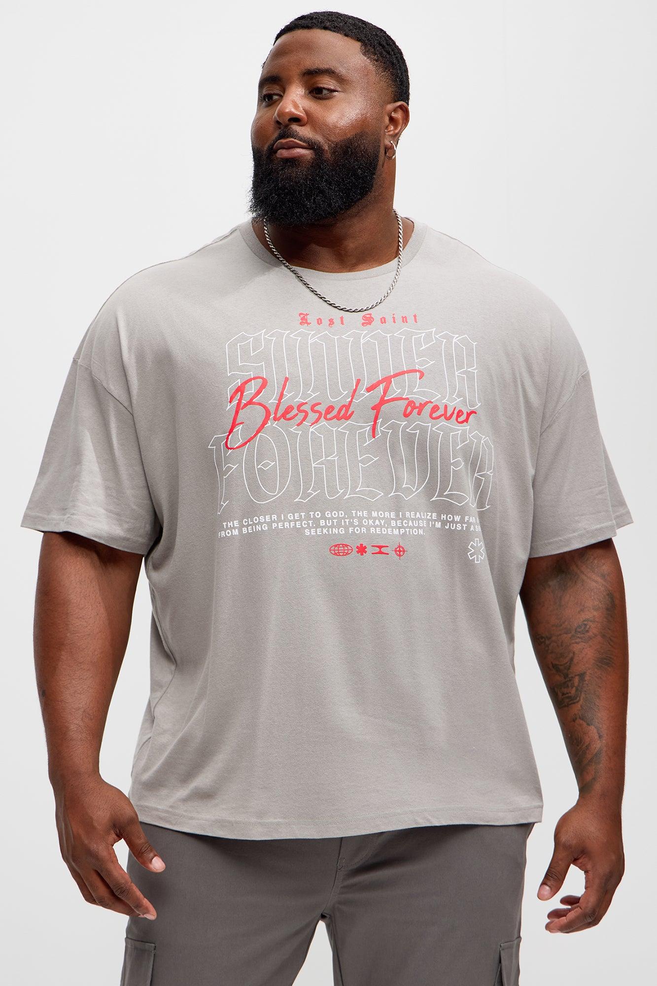 Lost Saint Blessed Forever Oversized Short Sleeve Tee - Charcoal Product Image