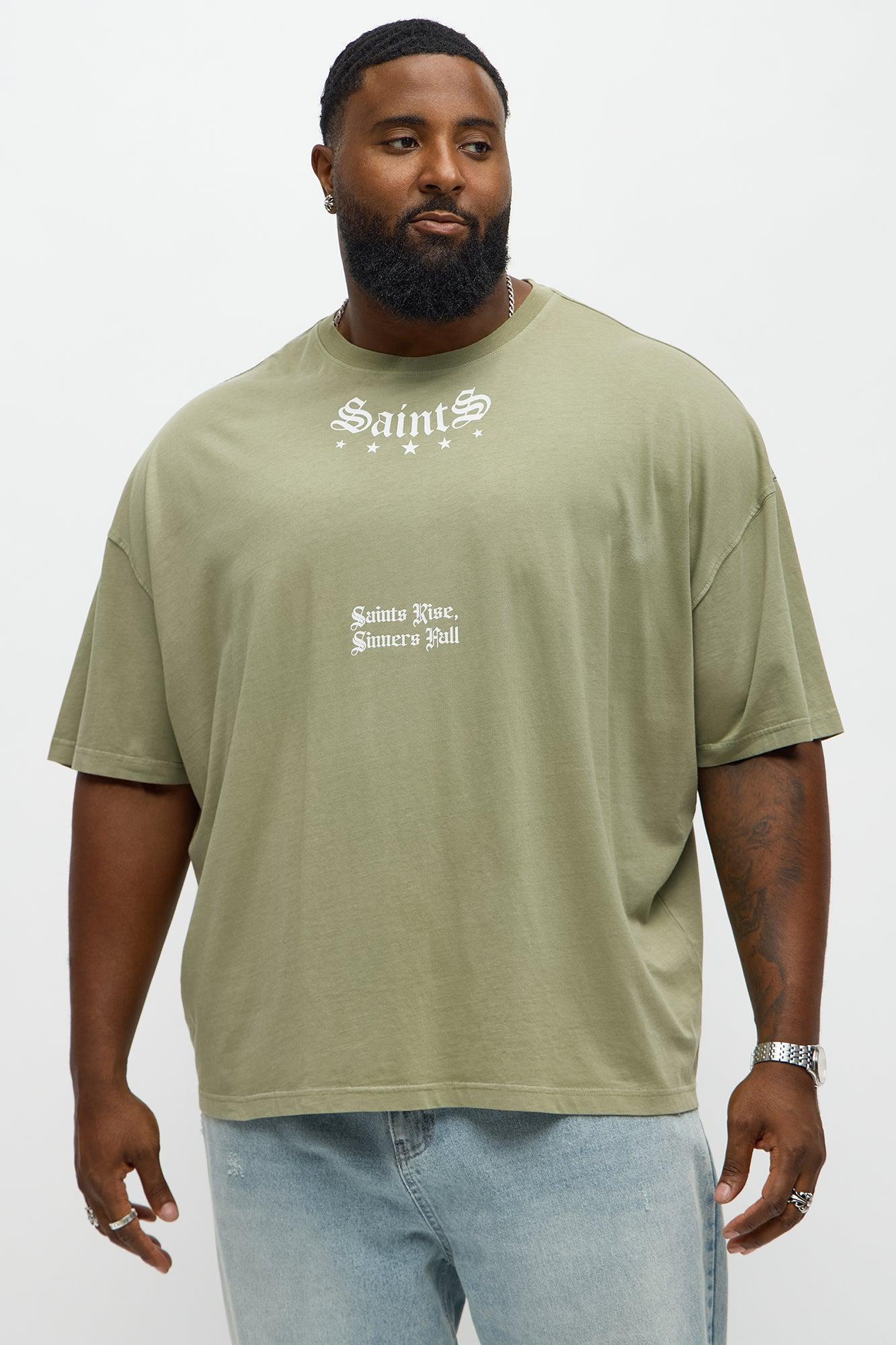 Saints Rise Saints Fall Oversized Short Sleeve Tee - Olive Male Product Image