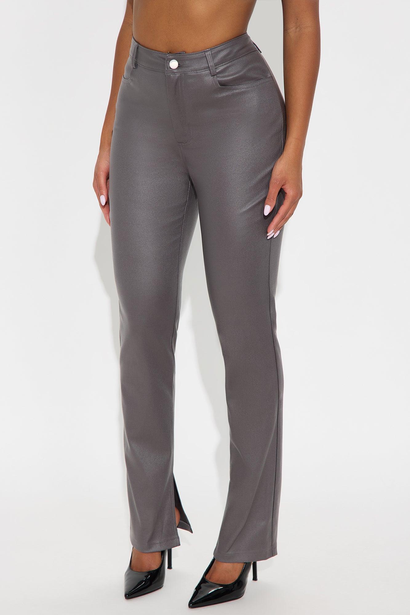 Gia Faux Leather Skinny Pant - Charcoal Female Product Image