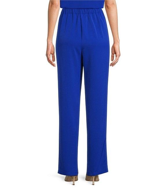 Ming Wang Crepe De Chine Straight Leg Pants Product Image
