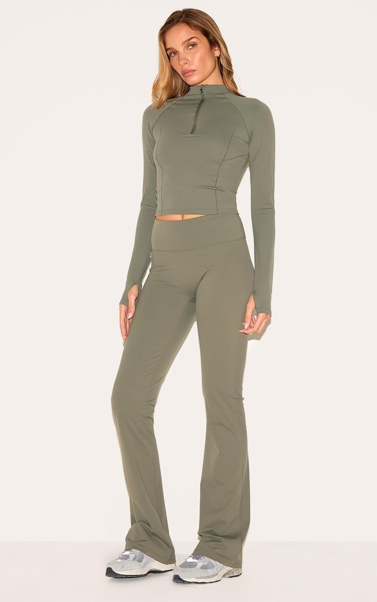 Olive Sculpt Quarter Zip Gym Top Product Image